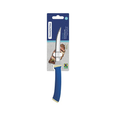 Faca Para Churrasco Tramontina Felice 5 Lâmina Aço Inox Fio Microsserrilhado Cabo Azul Polipropileno