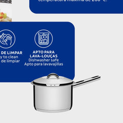 Caldeirão Tramontina Solar Aço Inox Fundo Triplo 14 cm 1,5 L Com Tampa Compatível Com Indução