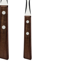 Faqueiro Tramontina Tradicional 24 Peças Aço Inox Cabos Madeira Natural Resistente Jogo Completo