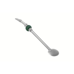 Bomba De Chimarrão Tramontina Ilex Aço Inox 25 Cm Com Rosca E Pedra Ágata Verde