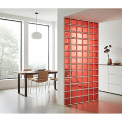 Tijolo de Vidro 19 x 19 x 8 CM Vermelho Translúcido 06 Unidades Tradestar