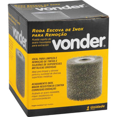 Roda Escova Remoção 100x100mm Furo 19mm 6000Rpm Aço Inox Vonder Pev1380