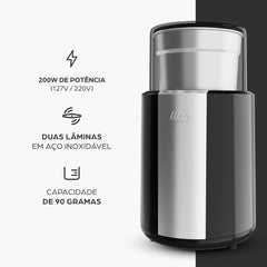 Moedor de Café WAP AROMA WMC200 Duas Lâminas em Inox 220V