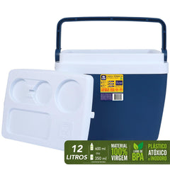 Caixa Térmica 6 Litros Azul Bel Polipropileno Virgem e EPS Isolamento