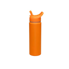 Garrafa Térmica Tramontina 650 Ml Aço Revestido Laranja Com Canudo Vácuo