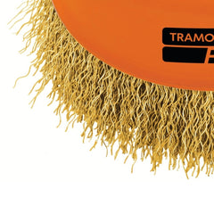 Escova Tipo Copo Arame Ondulado 4'' 0,3mm M14 Escova Aço Latonado Temperado Tramontina PRO