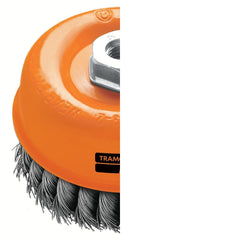 Escova Tipo Copa Arame Entrançado 2.1/2'' Tramontina PRO Para Remoção De Ferrugem E Pintura