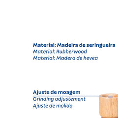 Moedor De Sal E Pimenta Tramontina Realce 30,6 Cm Madeira Seringueira Regulável Gourmet