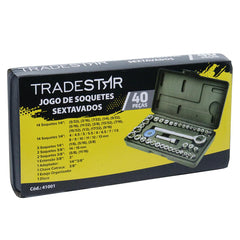 Jogo Soquete Sextavados 1/4 - 3/8'' Tradestar