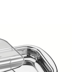 Kit Para Assar E Servir Tramontina Cosmos Em Aço Inox 3 Peças Com Tampa De Vidro E Acabamento Fosco