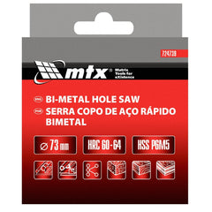 Serra Copo Metal Aço Rápido Bimetal 73mm 5/8'' 18UNF MTX 724739