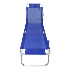 Cadeira Espreguiçadeira em Poliéster e Alumínio Azul 414702 Bel