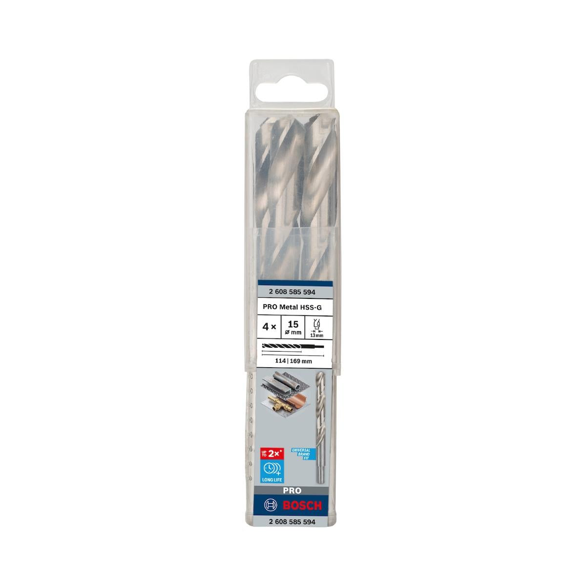 Broca P/Metal Bosch Pro Metal Hss-G 15mm (Encaixe 13mm) 4Un
