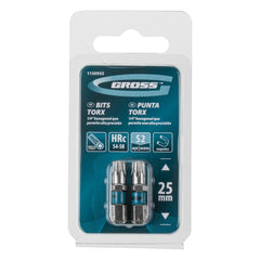 Bit Torx T27 25mm Aço Rápido 2 Pçs Gross Alta Resistência Magnético