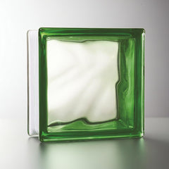 Tijolo de Vidro 19 x 19 x 8 cm Cloudy S-Color Verde 06 Unidades Tradestar