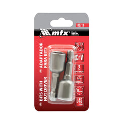 Soquete Magnético Para Parafusadeira 45mm x 10mm 2pcs MTX Aço 40ACR Resistente Corrosão