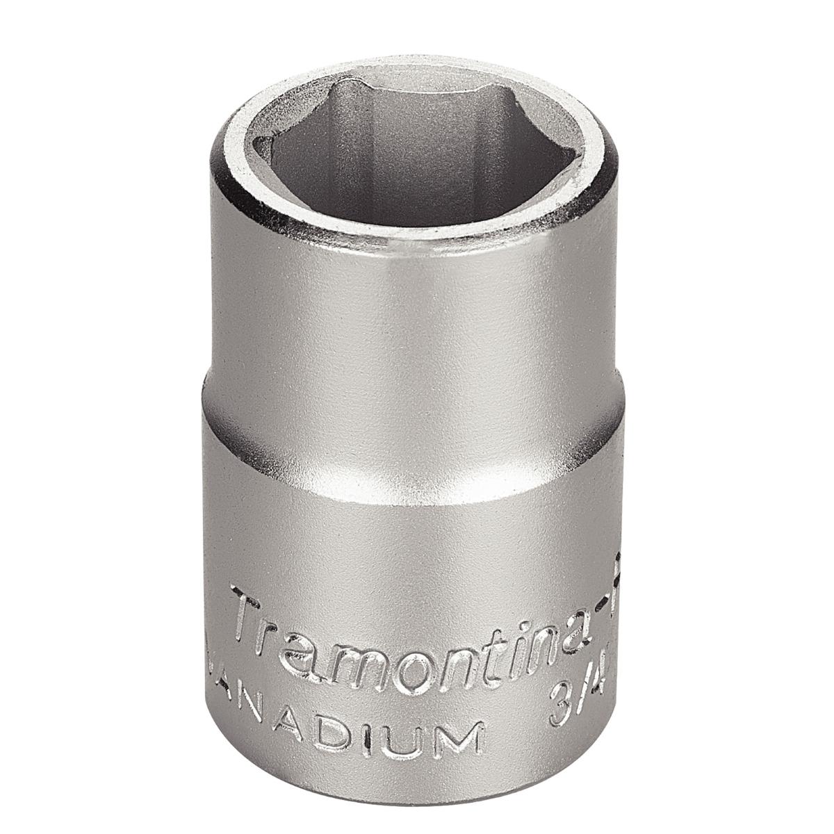 Soquete Sextavado 21mm 3/4'' Cromado Acabamento Tramontina PRO