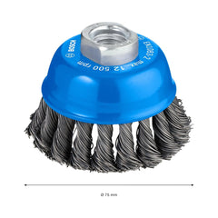 Escova De Aço Bosch Pro Metal Heavy Trançado 75mm