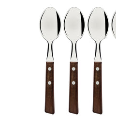 Conjunto 12 Colheres De Mesa Aço Inox E Madeira Tradicional Tramontina Jogo