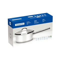 Panela Tramontina Solar Fundo Triplo Aço Inox 20 cm 2,9 L Compatível Indução Forno 260°C
