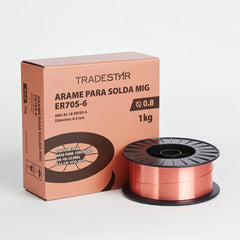 Arame Solda MIG ER70S-6 Gás 0,8 mm 1 Kg Tradestar