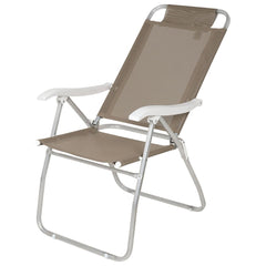 Cadeira de Praia Reclinável em Alumínio Suporta até 120kg Prosa Bege Bel