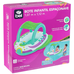 Bote Infantil Espaçonave Bel com Proteção UV e Volante Buzina