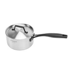 Panela Tramontina Grano Black Aço Inox Corpo Triplo 16 cm 1,7 L com Tampa e Cabo