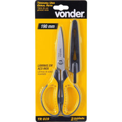 Tesoura uso geral reta cabo plástico TR019 Vonder