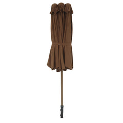 Ombrellone Retangular Oversize 4,50m x 2,65m Marrom Bel Alumínio Central Manivela FPS 60 Quiosque