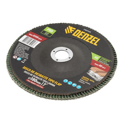 Disco Flap Desbaste Carboneto de Silício Grão 80 180x22,2mm Denzel 7407555 Ideal Para Metal Madeira