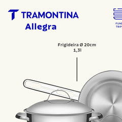 Jogo De Panelas Tramontina Allegra Aço Inox Fundo Triplo 4 Peças Indução