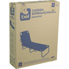 Cadeira Espreguiçadeira em Poliéster e Alumínio Azul 414702 Bel