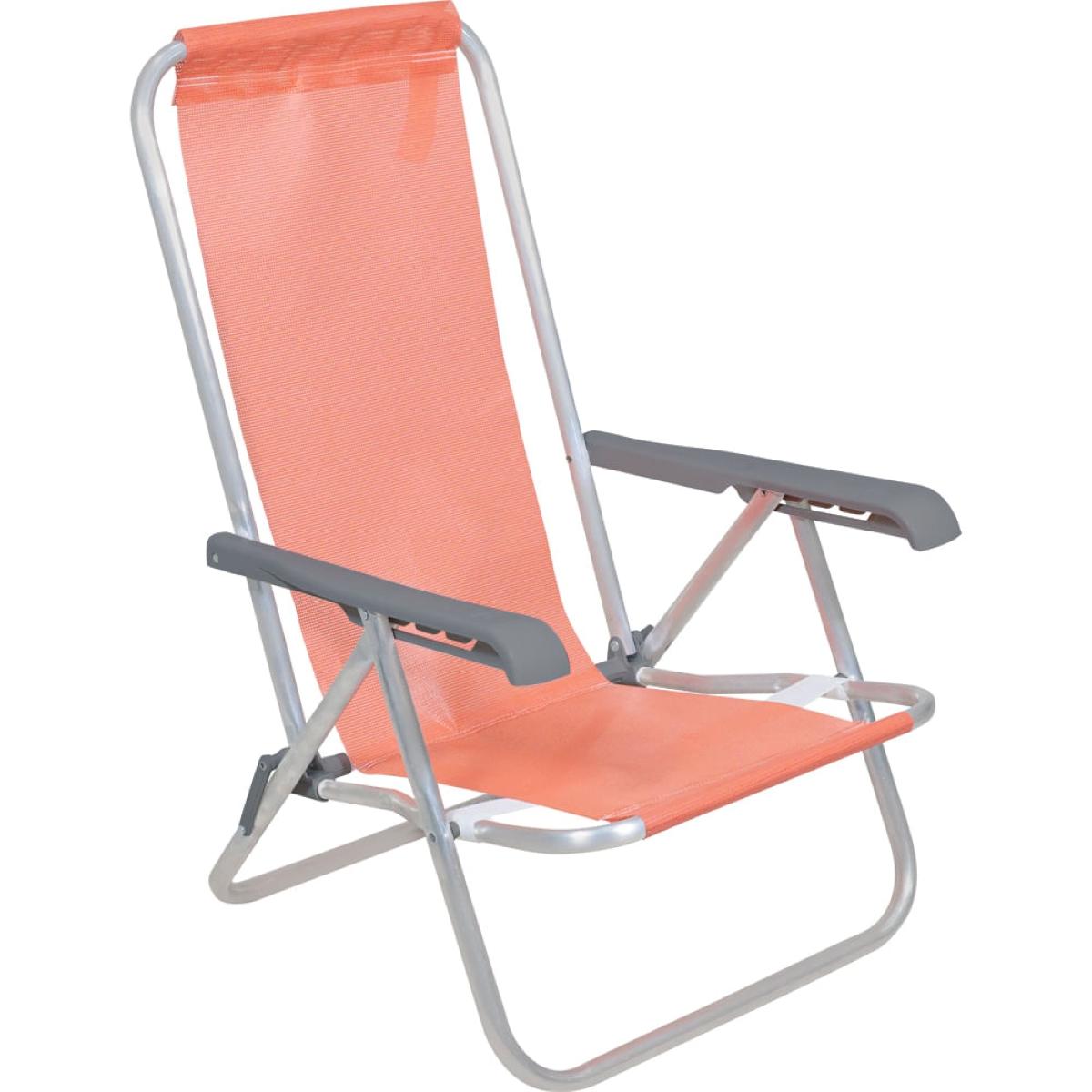 Cadeira Reclinável Lazy Bel Confortável 4 Posições Alumínio Suporta até 100kg