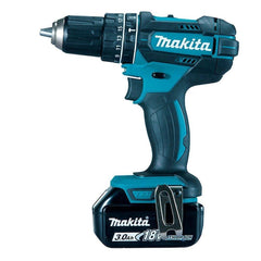 Parafusadeira Furadeira à Bateria 18V com Bateria Carregador Ponta Phillips Maleta DHP482RFE Makita