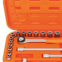Maleta Com Soquetes Sextavados 1/2'' 22 Peças Aço Cromo Vanádio Tramontina PRO