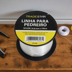 Linha Pedreiro Nylon 0,8 mm 100 Metros Transparente Tradestar