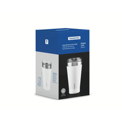 Copo Térmico Tramontina Exata 550 Ml Aço Inox Branco Com Tampa Com Isolamento A Vácuo
