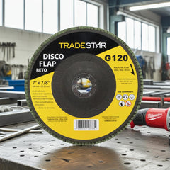 Disco Flap 180 mm G120 Fibra Reto Aço Tradestar