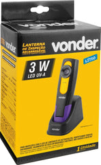 Lanterna Inspeção Recarregável UV Vonder