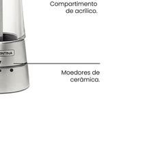 Moedor De Sal Ou Pimenta Tramontina 110g Aço Inox Cerâmica Linha Realce