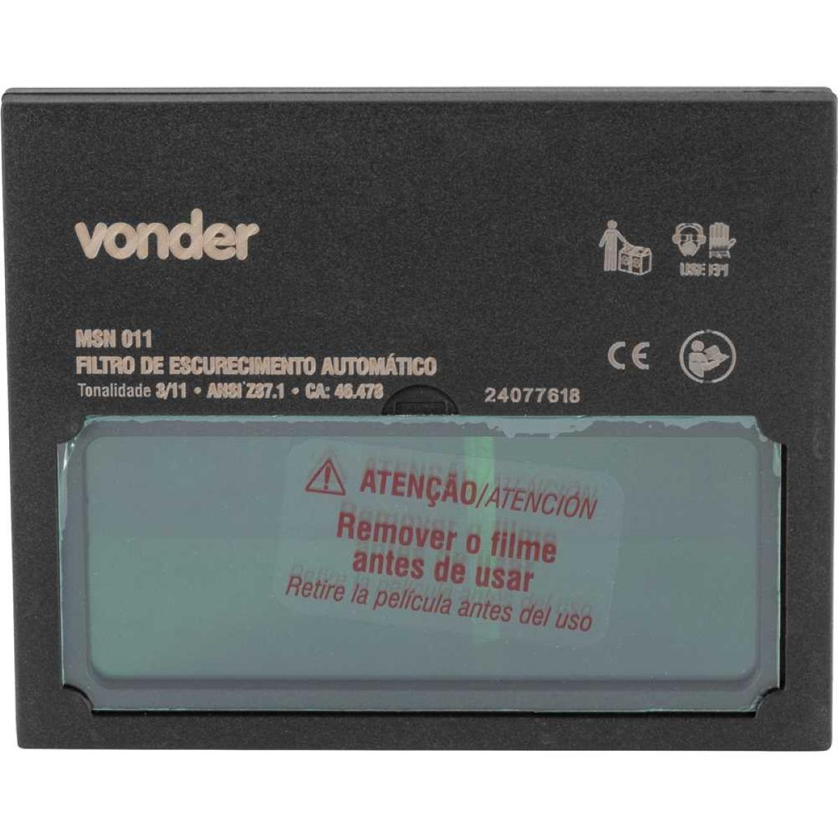 Filtro Automático Vonder Ton. 11 Para Máscara Msn011 Proteção UV e Infravermelho - Guimepa