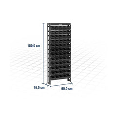 Estante Gaveteiro Metálica 150x60x16cm 60 pçs Gavetas Vonder