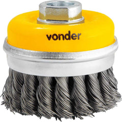 Escova Copo 3'' Rosca M14 12500Rpm Aço Carbono Torcido Vonder
