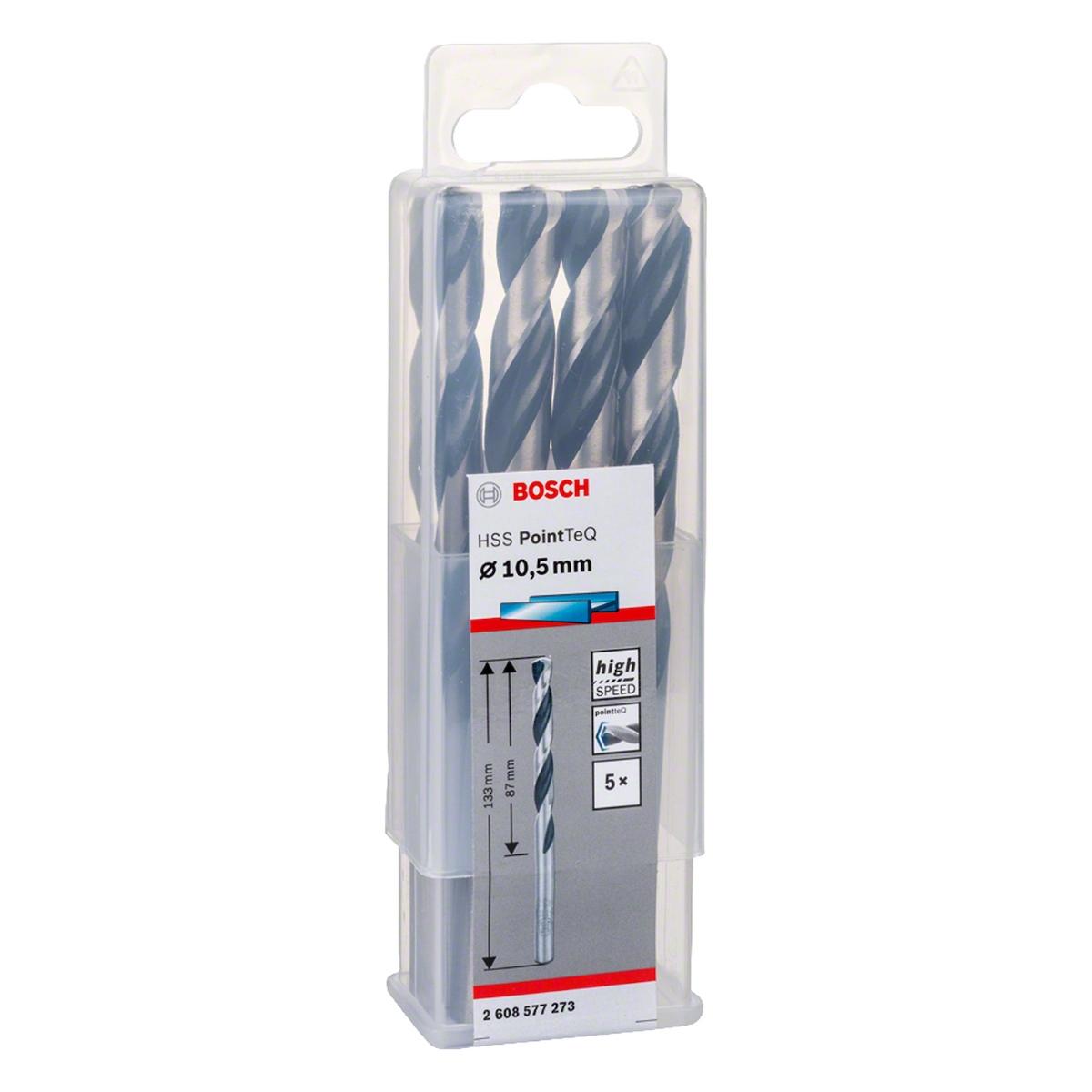 Broca Metal Bosch Aço Rápido Hss-Pointteq 10,5mm 5 Peças