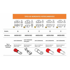 Alicate Crimpador e Mandíbulas Tramontina PRO 6 Peças Aço Cromo Molibdênio 0.5 a 16mm² Ferramenta Profissional