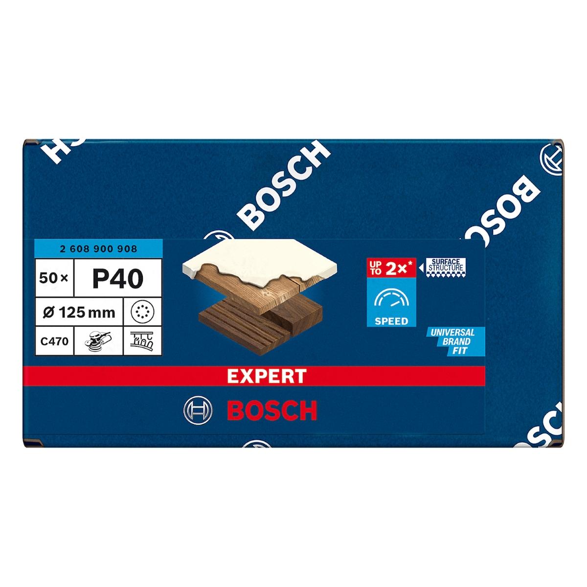 Disco De Lixa Bosch Expert C470 125mm G40 50 Peças