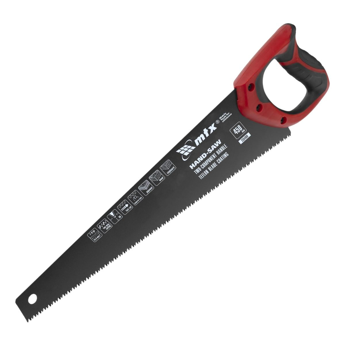 Serrote Madeira 18Pol 450mm 7-8 TPI Dentes 3D Teflon Cabo Dupla Injeção MTX 235509