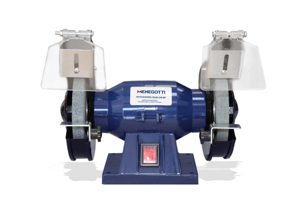 Motoesmeril Plus 150-05" Mono 1/4Cv  127/220V 60Hz 150W Com Visor Menegotti