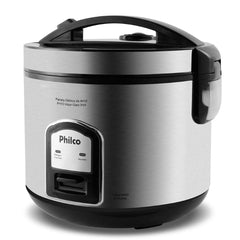 Panela de Arroz Elétrica PH10P Visor Glass Inox 700W Philco Com Acessórios Tampa Transparente 127V